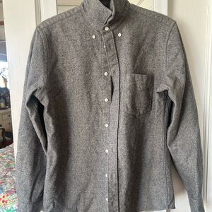 Everlane Heather Gray Flannel Collared Shirt